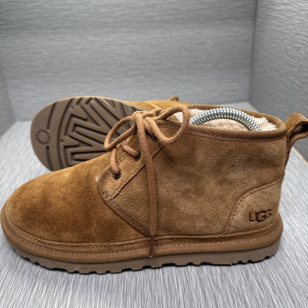 UGG Neumel Chestnut Suede Shearling Lined Chukka Boots Men's Size 7